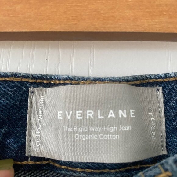 EVERLANE The Rigid Way High Straight Leg Jean in Rich Indigo Sz 28 - Picture 11 of 11